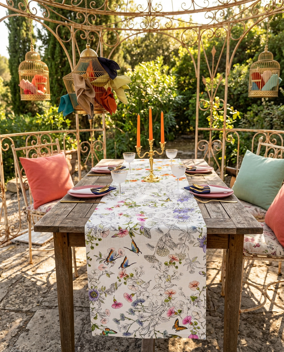 Gravure Tablecloth Runner (Linen)