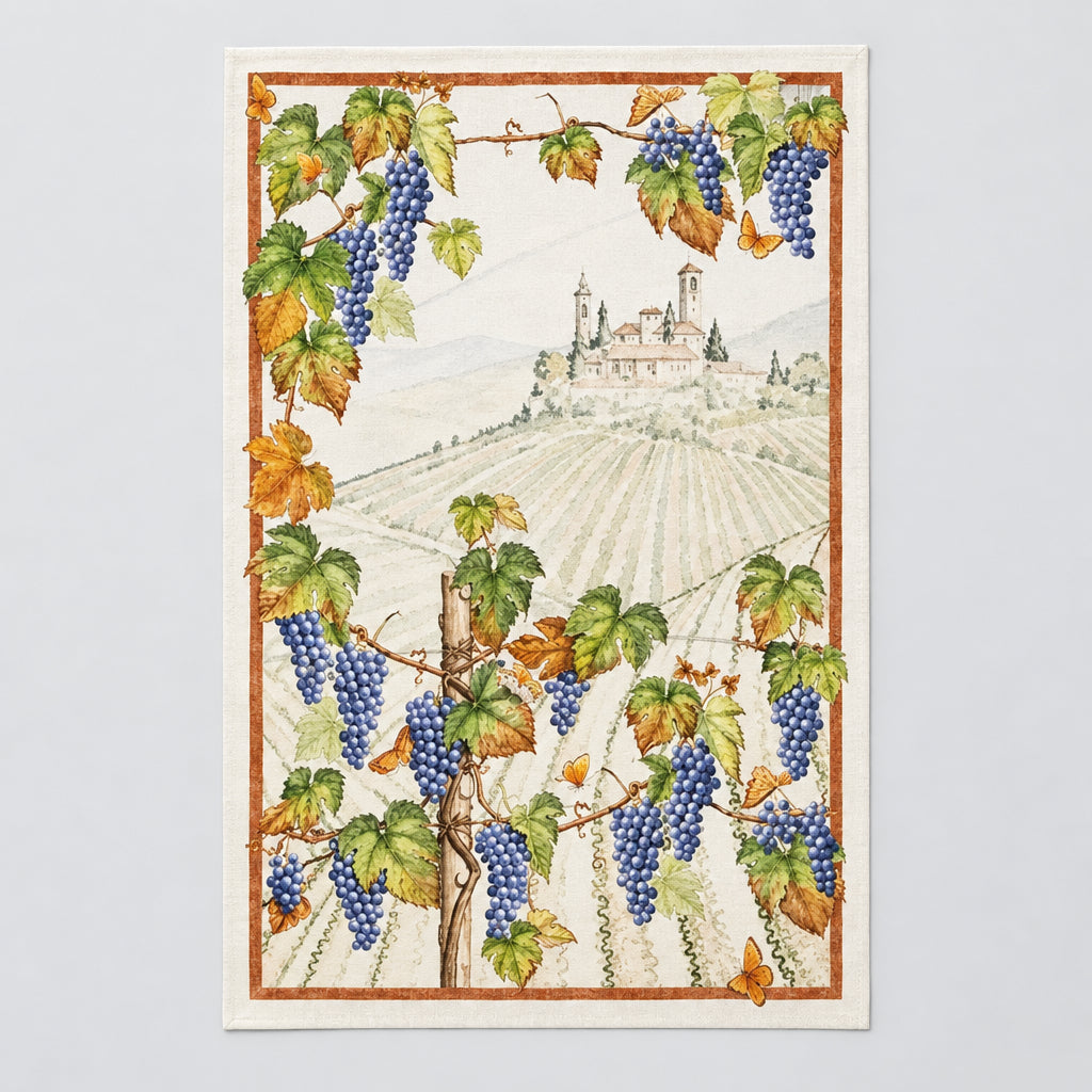 Violetta Cabernet Tea Towel (Linen)
