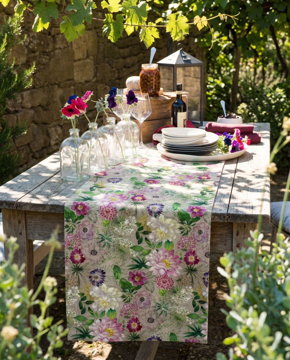 La Vie En Rose Tablecloth Runner (Linen)
